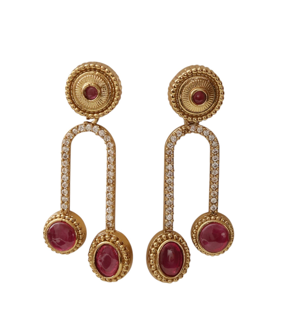 Emerald Drop Gold Plated Earrings