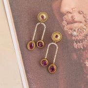 Emerald Drop Gold Plated Earrings