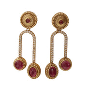 Emerald Drop Gold Plated Earrings