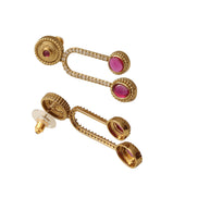 Emerald Drop Gold Plated Earrings