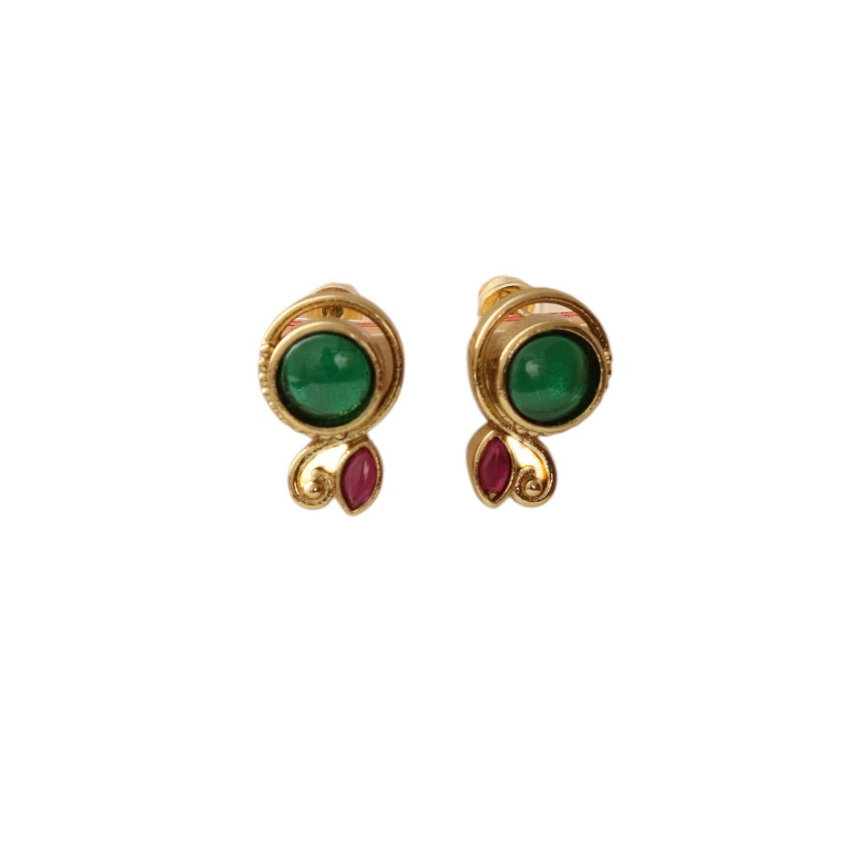 Classic Gemstone Gold Plated Earrings