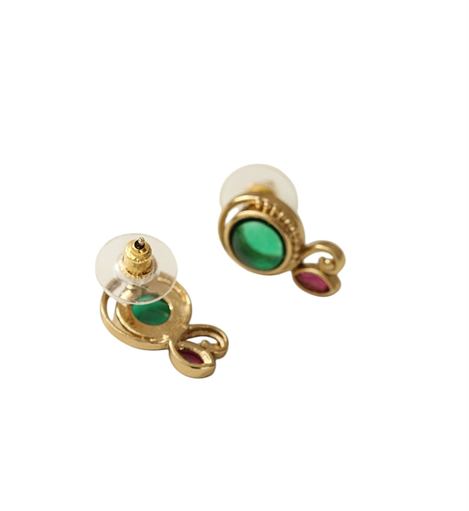 Classic Gemstone Gold Plated Earrings