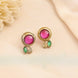 Classic Gemstone Gold Plated Earrings