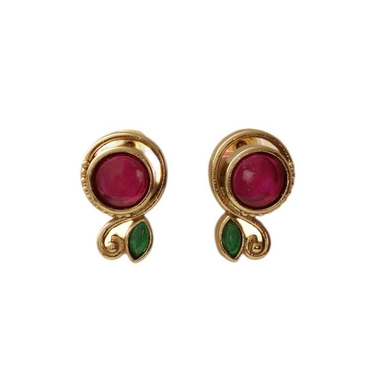 Classic Gemstone Gold Plated Earrings