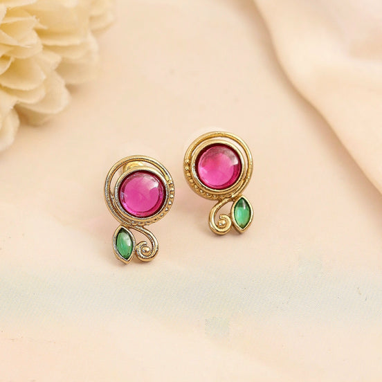 Classic Gemstone Gold Plated Earrings