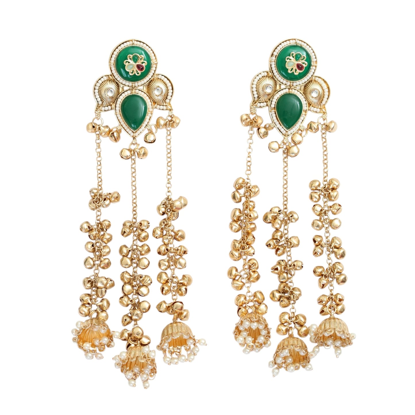 Ethnical Floral Enchnated Mehendi Plated Earrings