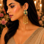 Ethnical Floral Enchnated Mehendi Plated Earrings