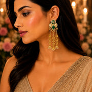 Ethnical Floral Enchnated Mehendi Plated Earrings