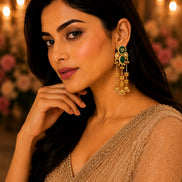 Ethnical Floral Enchnated Mehendi Plated Earrings