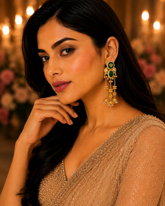 Ethnical Floral Enchnated Mehendi Plated Earrings