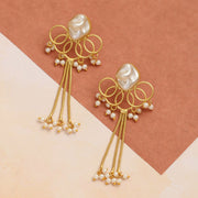 Spiral Gemstone Gold Plated Earrings