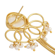Spiral Gemstone Gold Plated Earrings