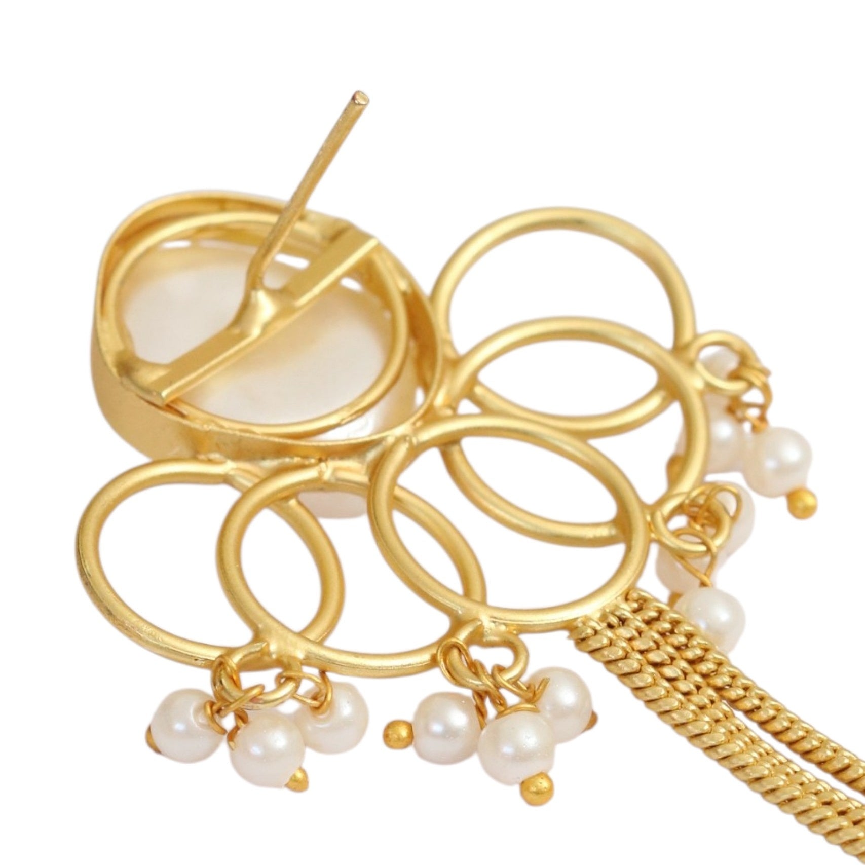 Spiral Gemstone Gold Plated Earrings
