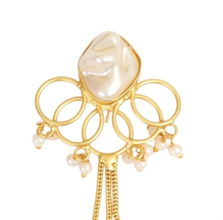 Spiral Gemstone Gold Plated Earrings