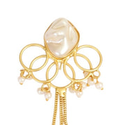 Spiral Gemstone Gold Plated Earrings