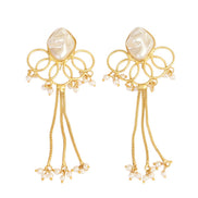 Spiral Gemstone Gold Plated Earrings