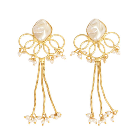Spiral Gemstone Gold Plated Earrings