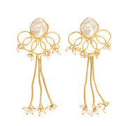 Spiral Gemstone Gold Plated Earrings