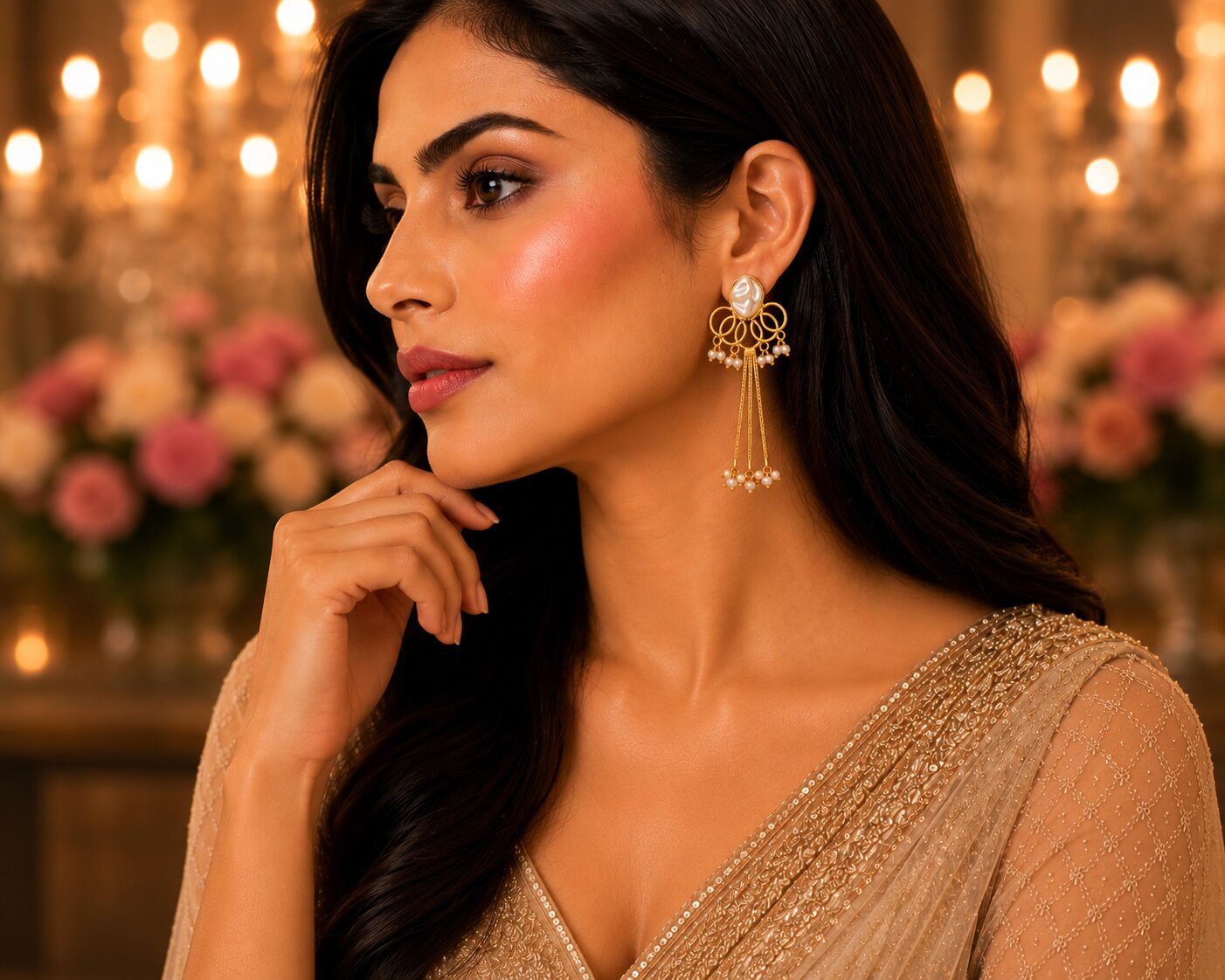 Spiral Gemstone Gold Plated Earrings