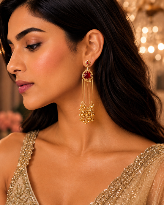 Luxury Cascading Gold Plated Earrings