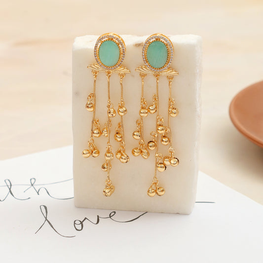 Oval Loop Mehendi Plated Earrings