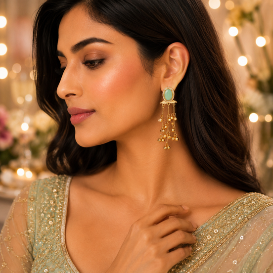 Oval Loop Gold Plated Earrings