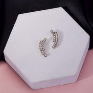 Adorned Curved Mehendi Plated Ear Cuffs