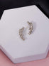 Adorned Curved Mehendi Plated Ear Cuffs