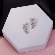 Adorned Curved Mehendi Plated Ear Cuffs