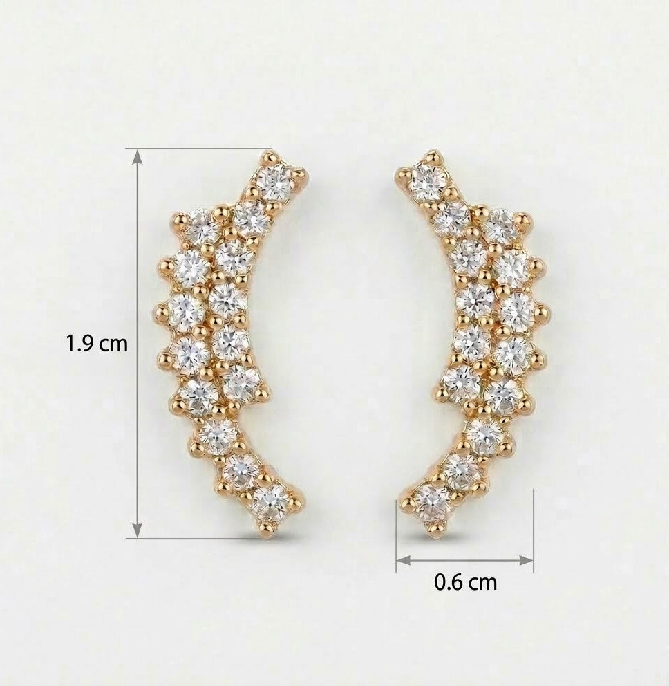 Adorned Curved Mehendi Plated Ear Cuffs
