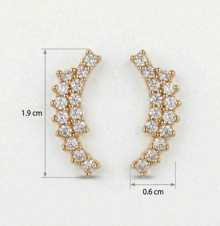 Adorned Curved Mehendi Plated Ear Cuffs