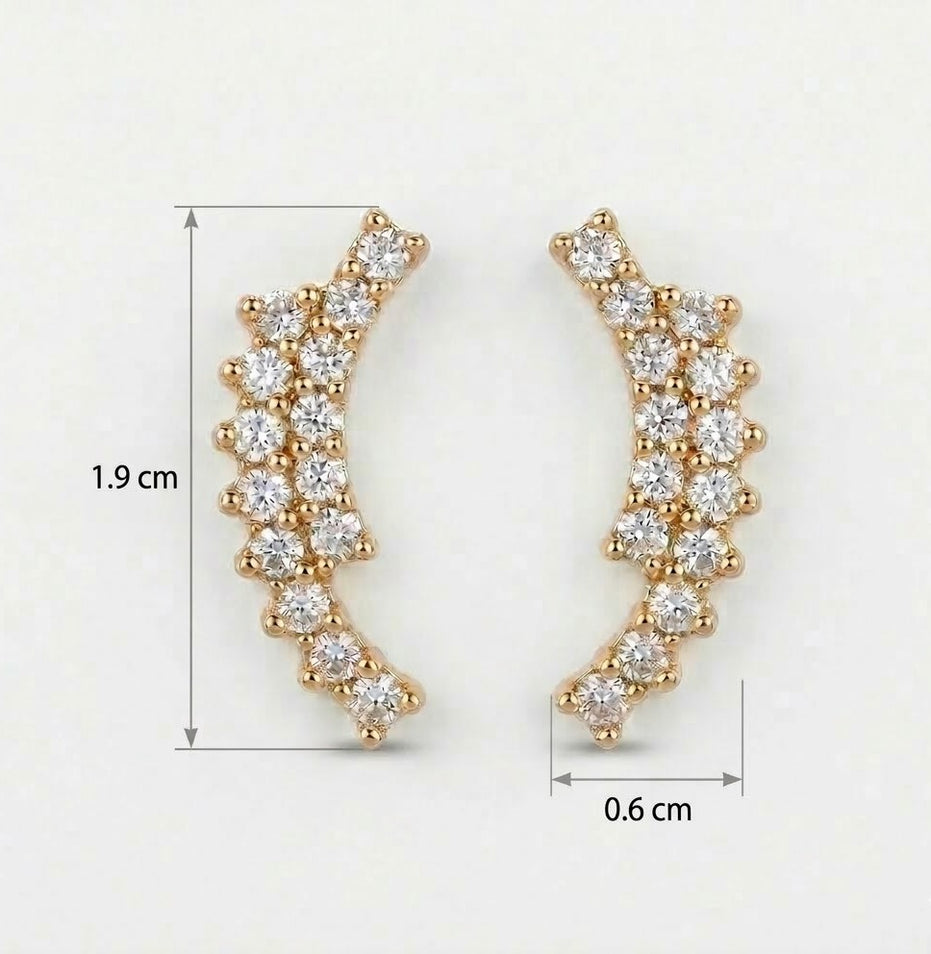 Adorned Curved Mehendi Plated Ear Cuffs