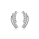 Adorned Curved Rhodium Plated Ear Cuffs
