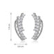Adorned Curved Rhodium Plated Ear Cuffs