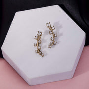 Mehendi Plated Curved Crystal Ear Cuffs
