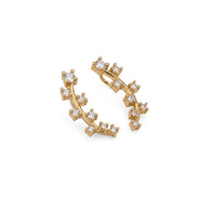 Mehendi Plated Curved Crystal Ear Cuffs
