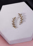Mehendi Plated Leaf Design Crystal Ear Cuffs