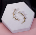 Mehendi Plated Floral Vine Crystal Ear Cuffs