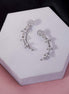 Rhodium Plated Floral Vine Crystal Ear Cuffs
