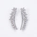 Rhodium Plated Curved Crystal Ear Cuffs
