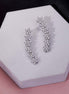 Rhodium Plated Floral Cluster Crystal Ear Cuffs