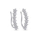 Rhodium Plated Floral Cluster Crystal Ear Cuffs