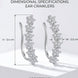 Rhodium Plated Floral Cluster Crystal Ear Cuffs