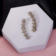Mehendi Plated Floral Crystal Ear Cuffs