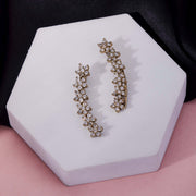 Mehendi Plated Floral Crystal Ear Cuffs