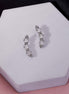 Rhodium Plated Linear Crystal Ear Cuffs