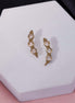 Mehendi Plated Vertical Crystal Drop Ear Cuffs