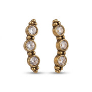 Mehendi Plated Vertical Crystal Drop Ear Cuffs