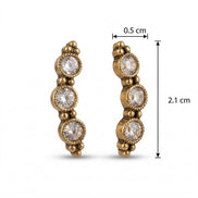 Mehendi Plated Vertical Crystal Drop Ear Cuffs