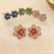 Vibrant Gemstone Floral Gleam Mehendi Plated Changeable Earrings